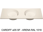 Plan vasque lavabo circulaire ⦰ 35 cm sur mesure Largeur 100 à 201 x P 40 à 51 cm Finition lisse 10 couleurs au choix, Anti bactérien Résine Akrytan® dans la masse Livraison Offerte.